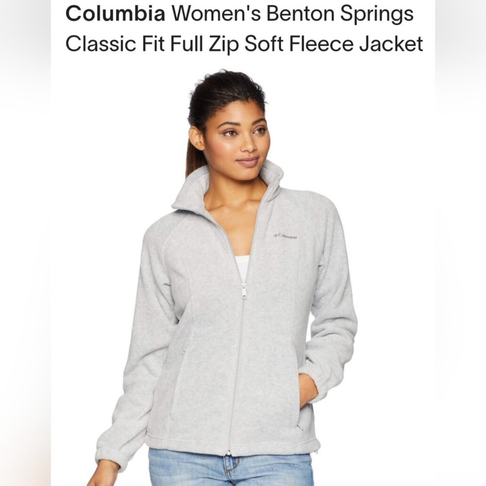 Columbia Women's Benton Micro Fleece Full Zip Jacket Light Gray Small